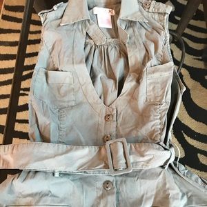 LaRok belted button front dress